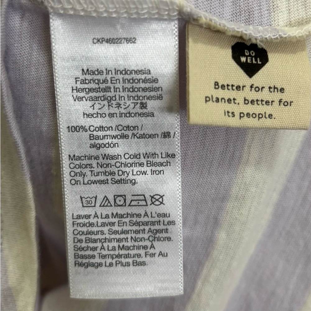 Madewell striped crewneck whisper cotton tee lavender & green Size-small - Picture 4 of 4